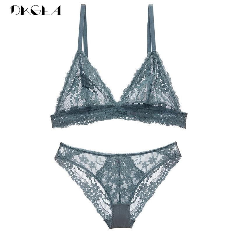 Classic Black Bra and Panties Set Embroidery Lace Lingerie Set Women Bras Transparent Underwear Sets Sexy Plus Size Brassiere