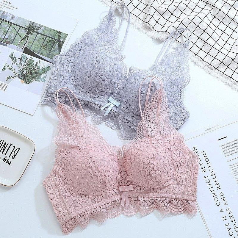 DERUILADY 2019 Solid Simple Push Up Bra Lace Floral Adjusted Bralette Sexy Lingerie Comfort Breathable Wireless Bras For Women