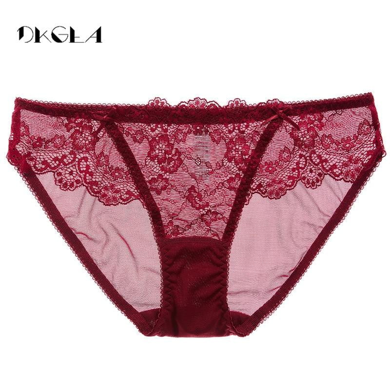 New Ladies Transparent Underwear S M L XL Size Low Waist High Quality Lacy Sexy Panties Women Embroidery Red Lace Briefs Hollow